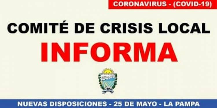 COMUNICADO DEL COMITÉ DE CRISIS LOCAL DE 25 DE MAYO- 24 DE JULIO